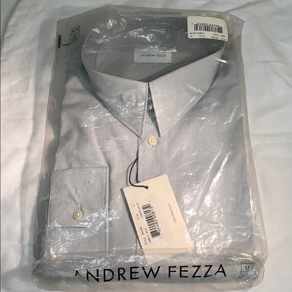 NWT ANDREW FEZZA DRESS SHIRT IN LIGHT GRAY - Picture 5 of 5